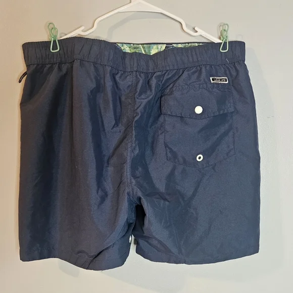 🩵Wave Life Mens Swim Shorts Trunks Reversible Fish Blue Green Sz 36💚 - Picture 7 of 8